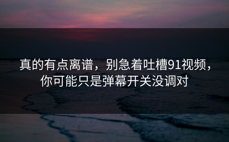 真的有点离谱，别急着吐槽91视频，你可能只是弹幕开关没调对